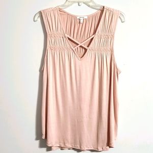 Maurices Pink Strappy Neck Loose Tank Top - XL